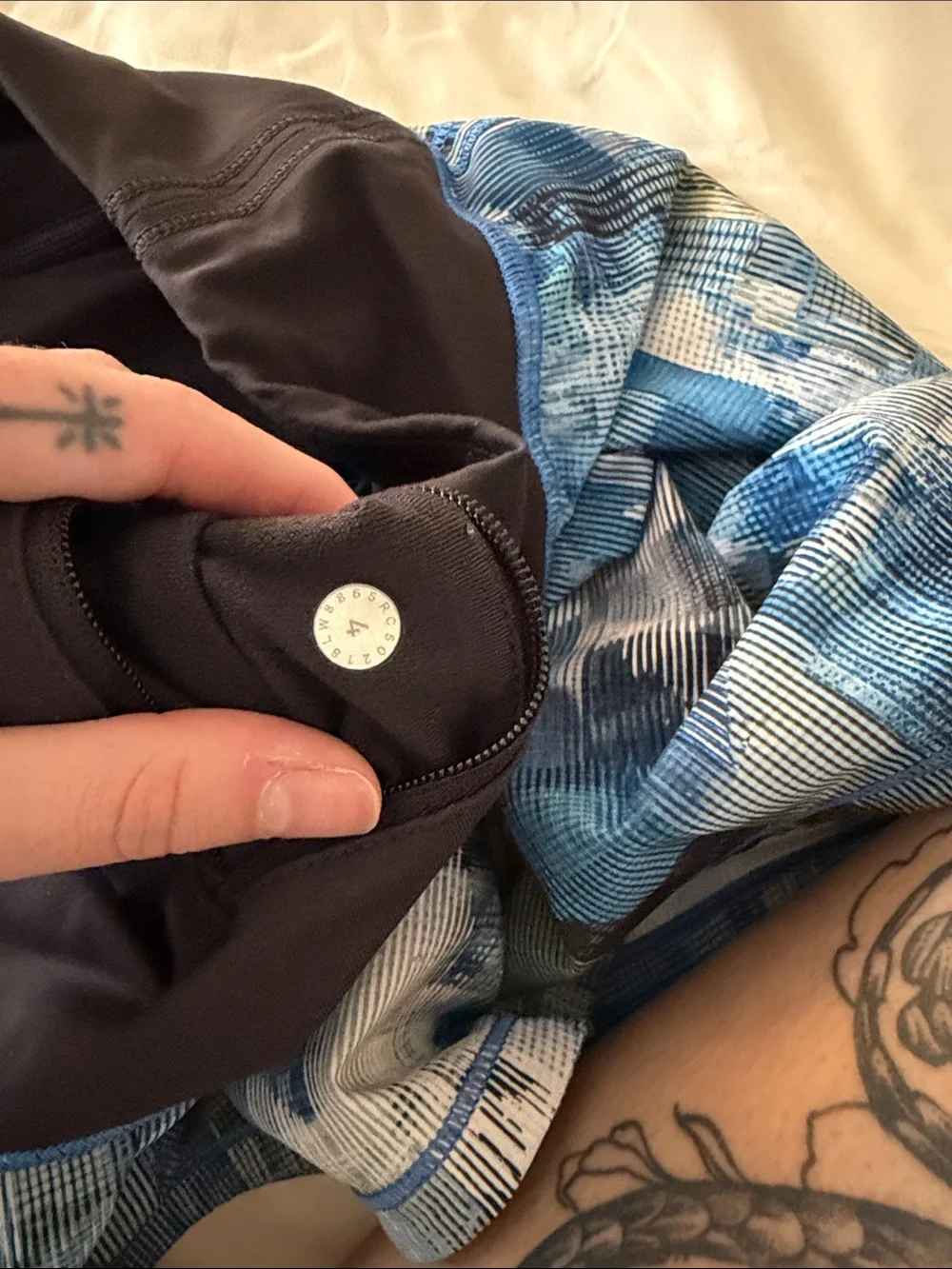 Lululemon Blue Printed Athletic Skirt with Black Waistband